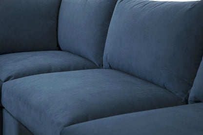 Ecksofa Model 06 mit Polsterhocker, Blaugrün