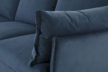 Ecksofa Model 06 mit Polsterhocker, Blaugrün