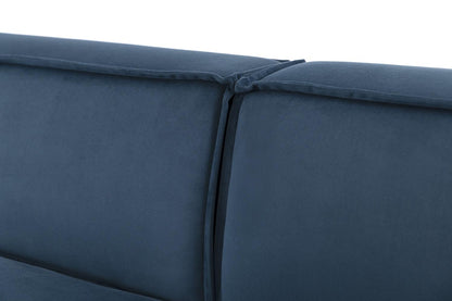 Ecksofa Model 03 mit Polsterhocker, Blaugrün