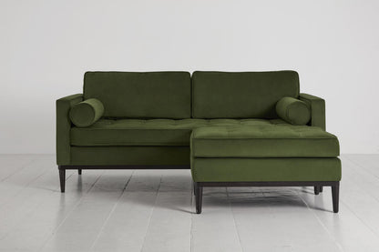Ottoman in green velvet