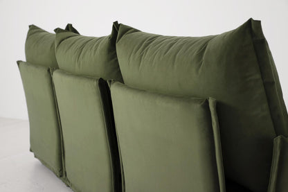 Dreisitzer-Ecksofa Model 06 mit Ecke rechts, Laubgrün