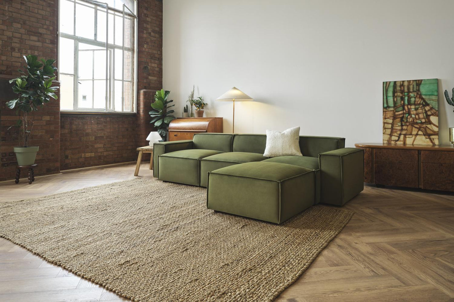 Dreisitzer-Sofa Model 03 mit Chaiselongue rechts