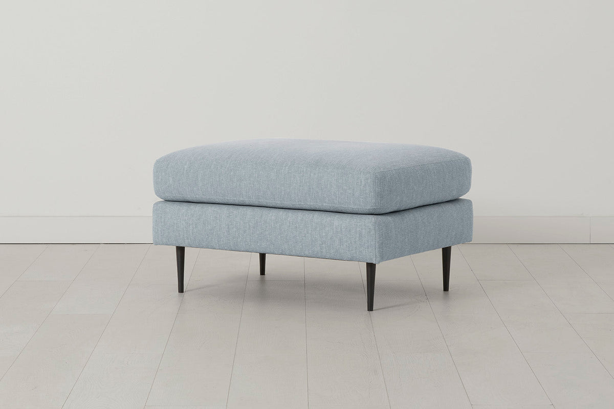 Model 19 Ottoman, Seaglass — side view