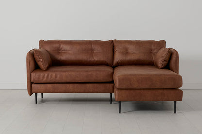 Model 19 3 Seater Right Chaise Sofa, Chestnut — Front view