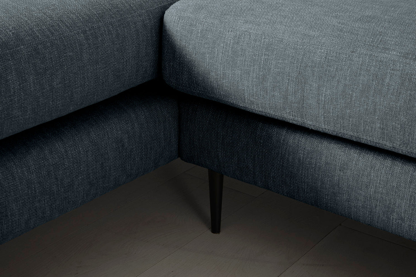 Model 19 Dreisitzer Chaiselongue-Sofa (Rechts), Meeresblau