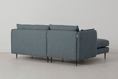 Model 19 3 Seater Left Chaise Sofa, Marine — Back View