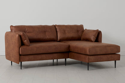 Model 19 3 Seater Right Chaise Sofa, Chestnut — Side view