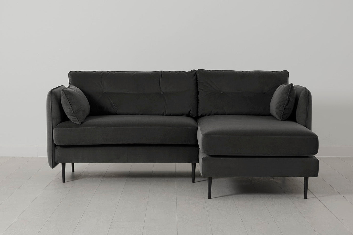 Model 19 Dreisitzer Chaiselongue-Sofa (Rechts), Dunkelgrau