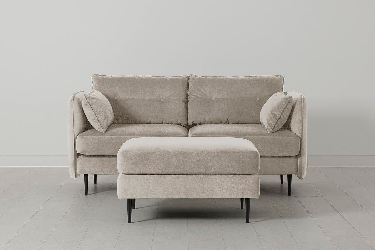 Model 19 2 Seater Sofa with Ottoman, Chalk — Model 19 - 2 Seater - Chalk 02
