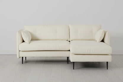 Model 19 3 Seater Right Chaise Sofa, Ivory — front view