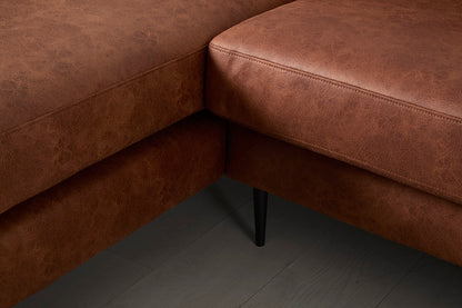Model 19 3 Seater Right Chaise Sofa, Chestnut — Detail view 1