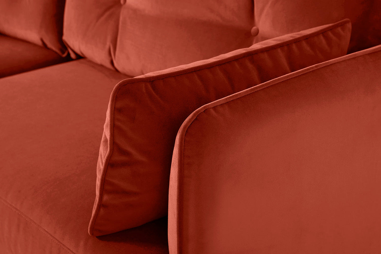 Model 19 Dreisitzer Chaiselongue-Sofa (Links), Paprikarot
