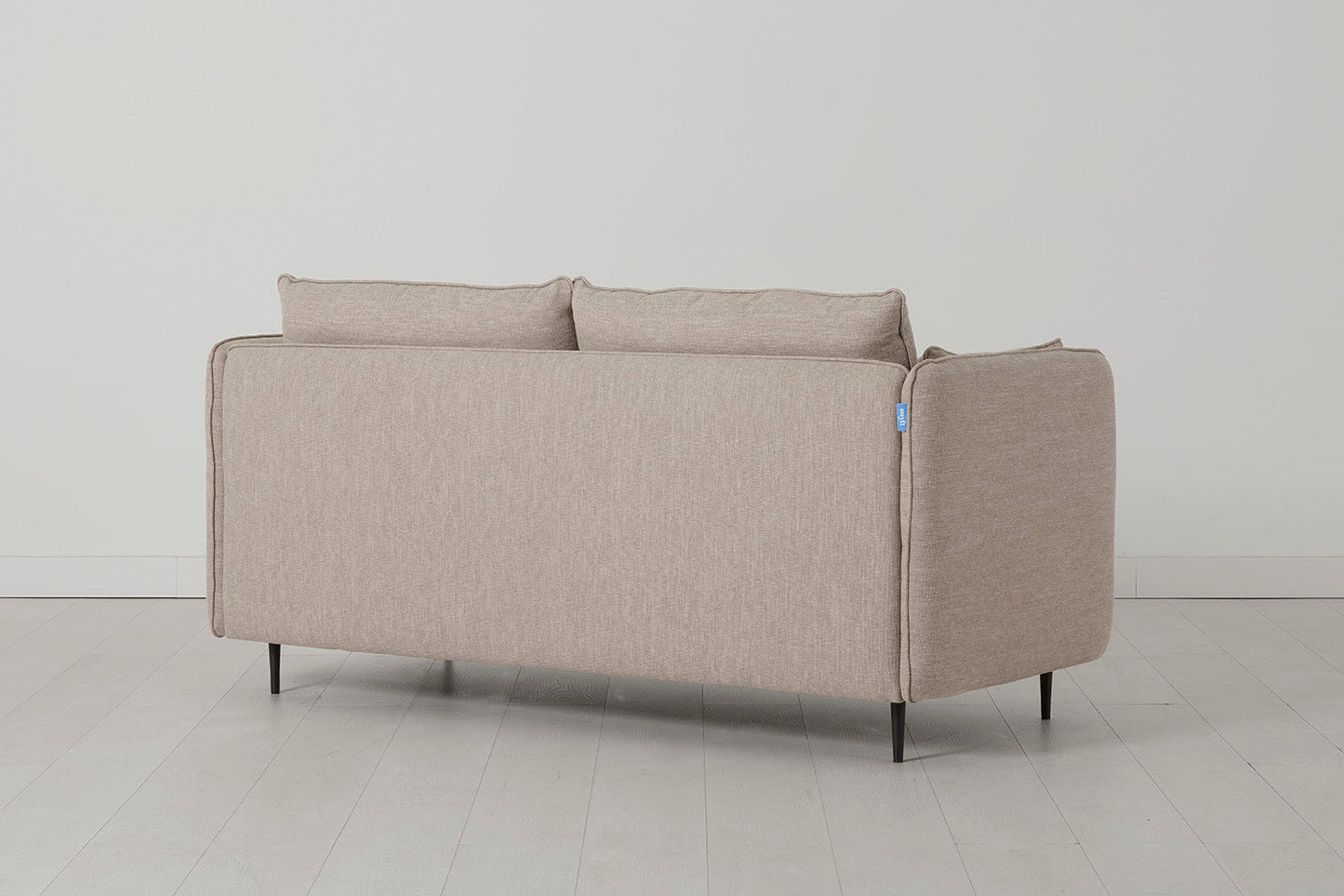 Model 19 Zweisitzer-Sofa mit Polsterhocker, Steingrau