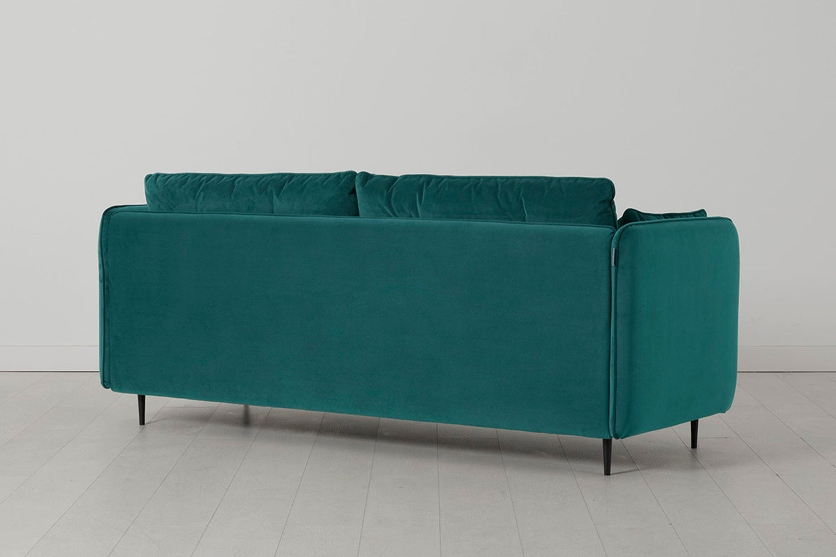 Model 19 3 Seater Sofa, Kingfisher — angle view