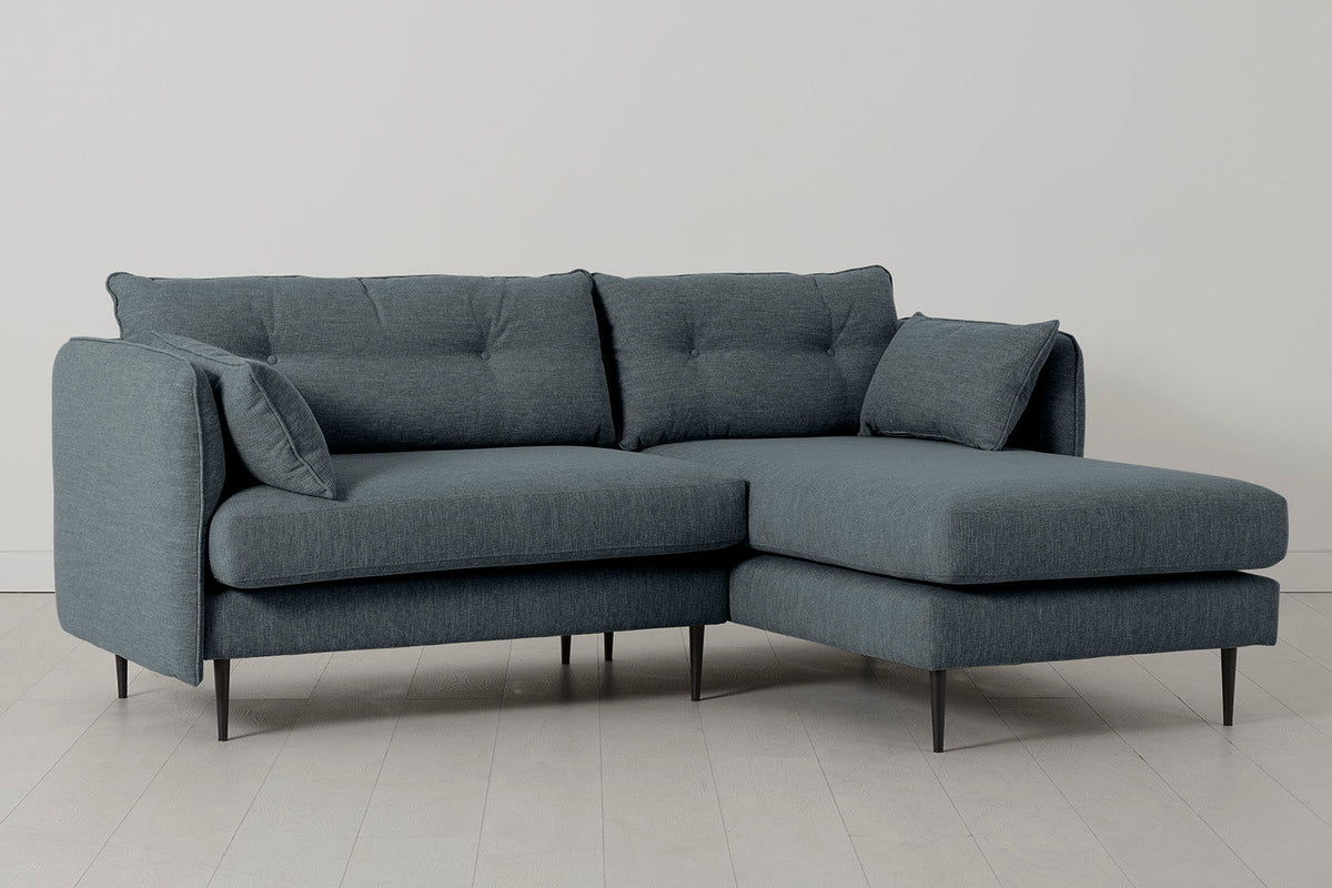 Model 19 3 Seater Right Chaise Sofa, Marine — side view