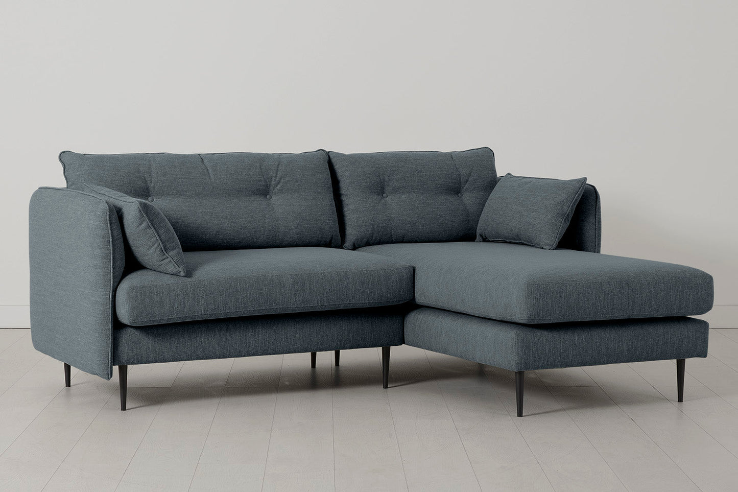 Model 19 Dreisitzer Chaiselongue-Sofa (Rechts), Meeresblau