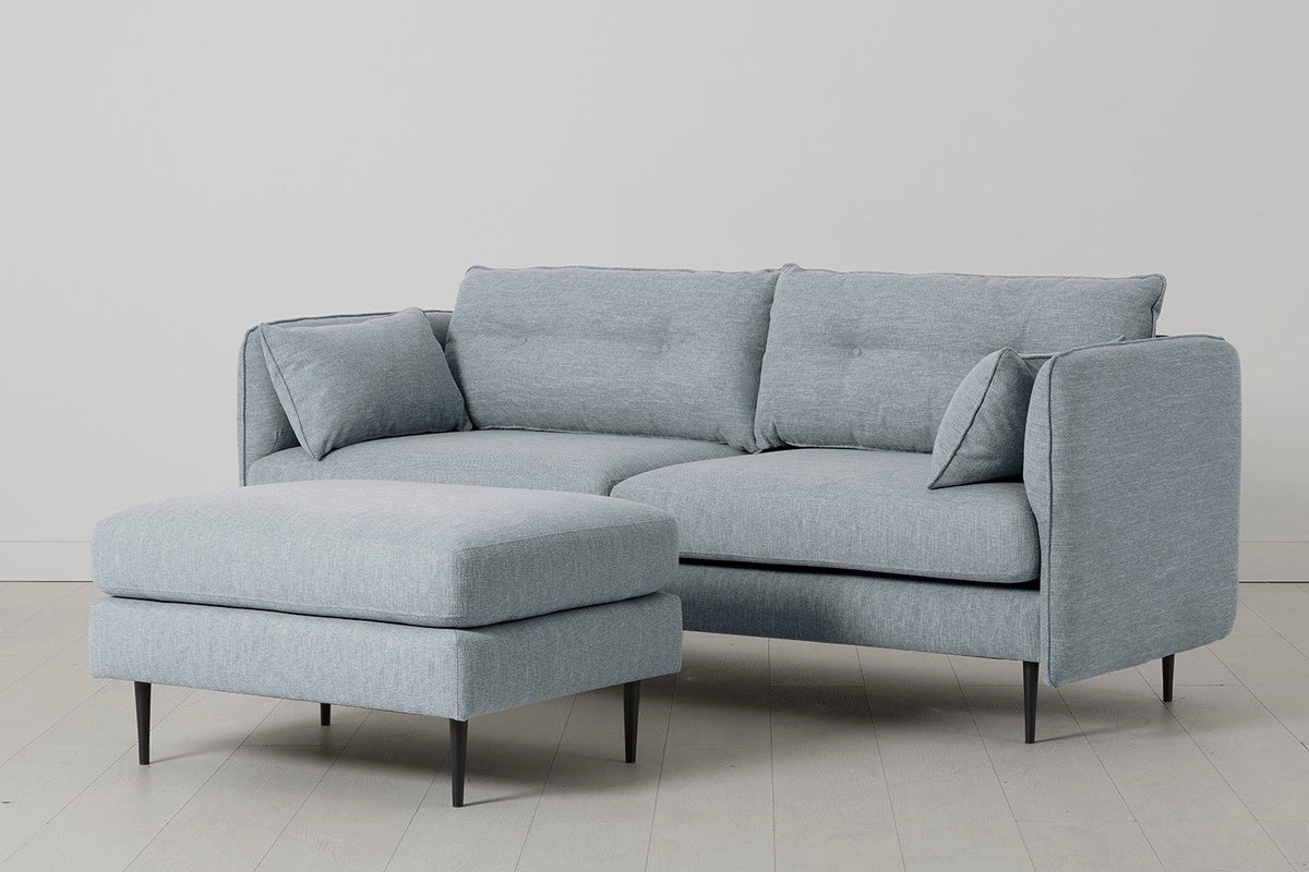 Model 19 3 Seater Sofa, Seaglass — Three-quarter view