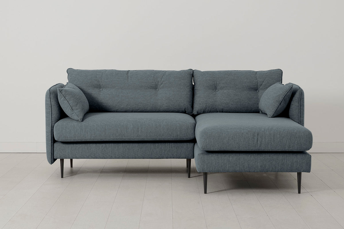 Model 19 3 Seater Right Chaise Sofa, Marine — front view