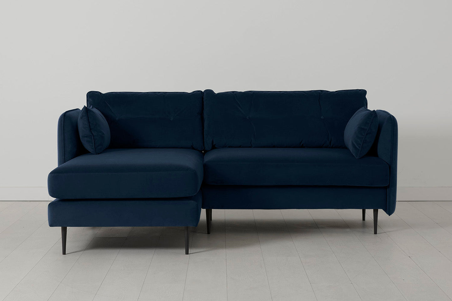 Model 19 Dreisitzer Chaiselongue-Sofa (Links), Indigoblau