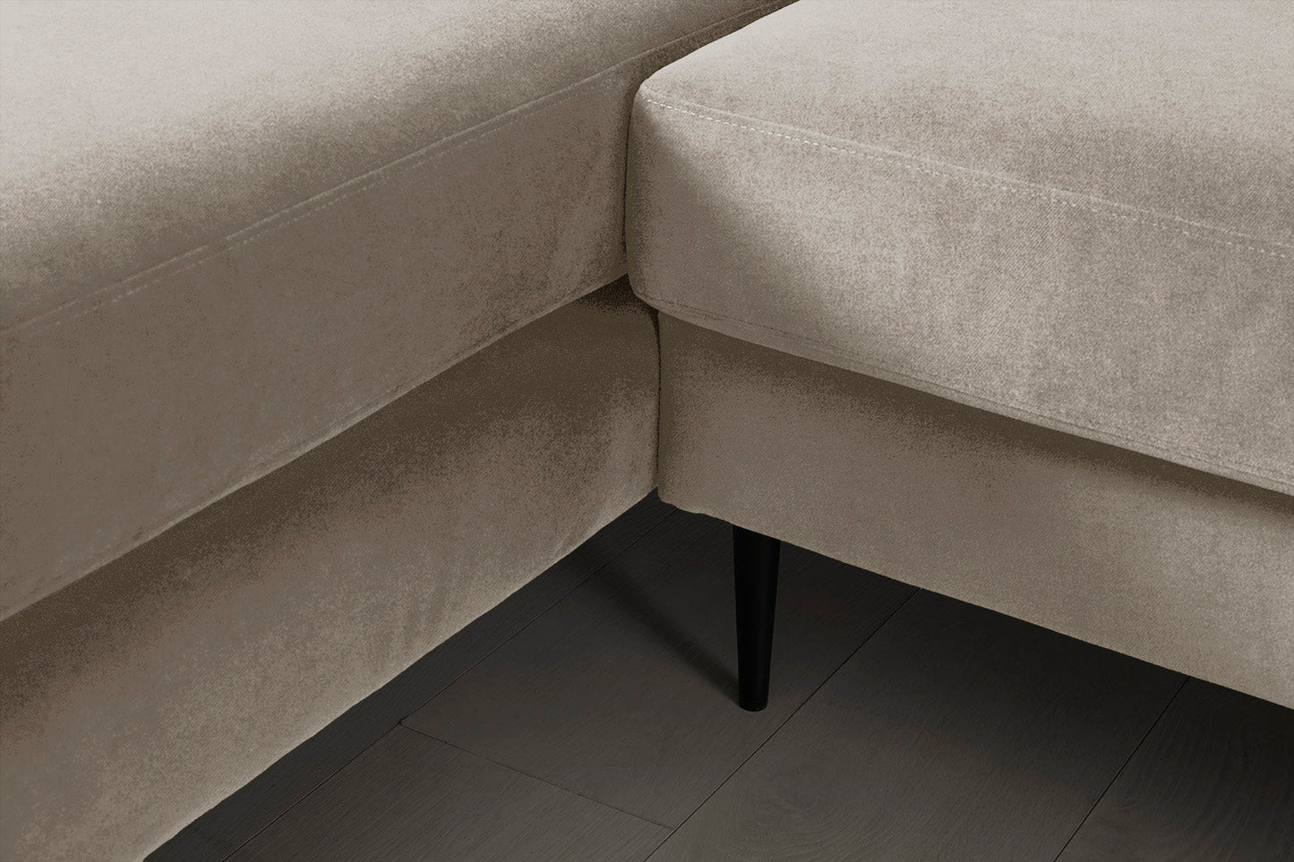 Model 19 Dreisitzer Chaiselongue-Sofa (Rechts), Kreideweiß