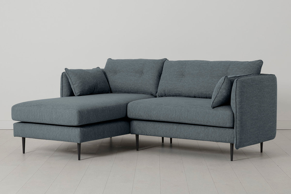 Model 19 3 Seater Left Chaise Sofa, Marine — Angle View