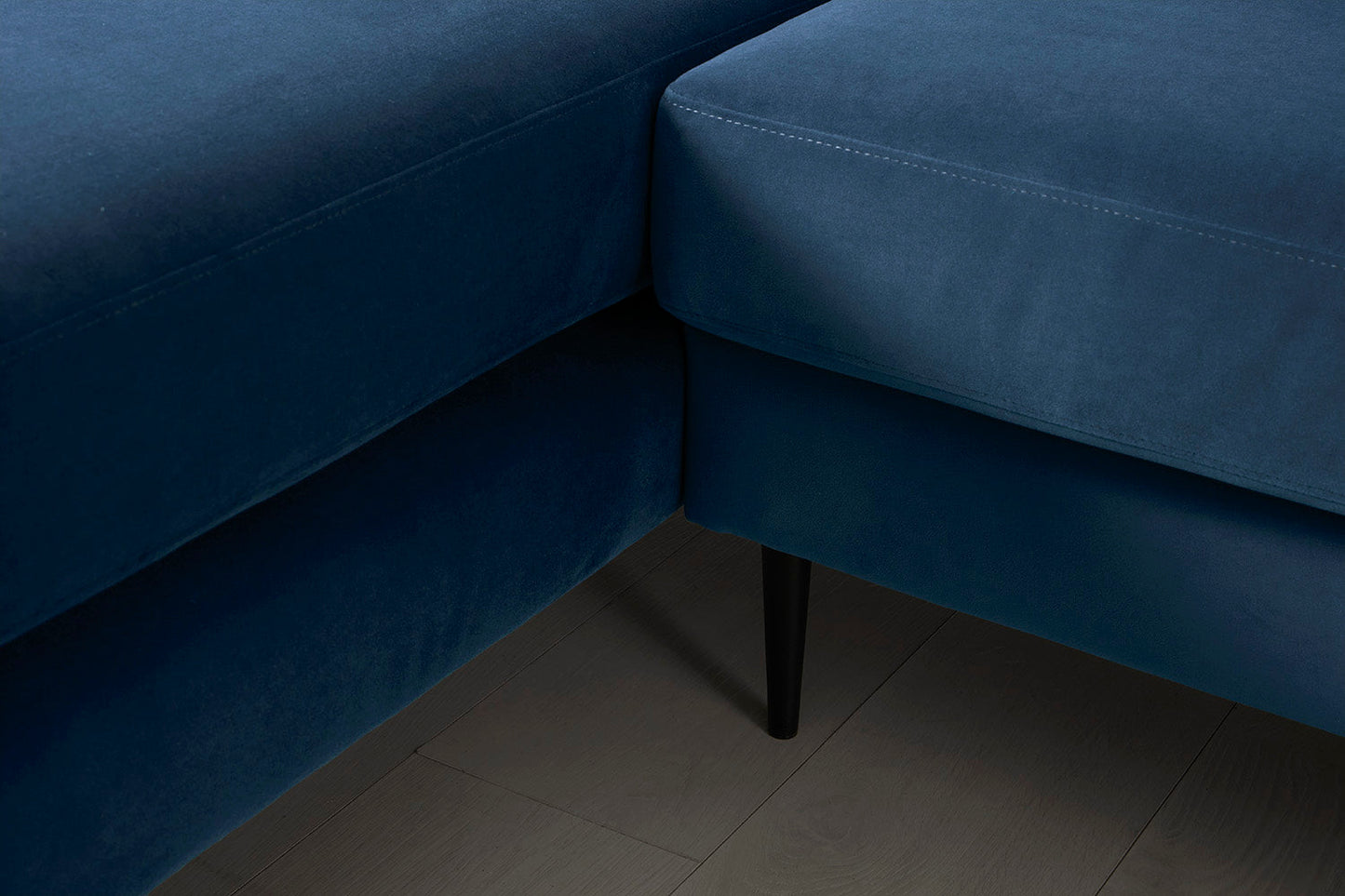 Model 19 Dreisitzer Chaiselongue-Sofa (Rechts), Blaugrün