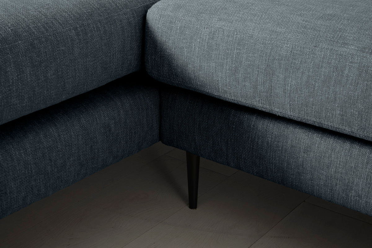 Model 19 3 Seater Left Chaise Sofa, Marine — Leg Detail