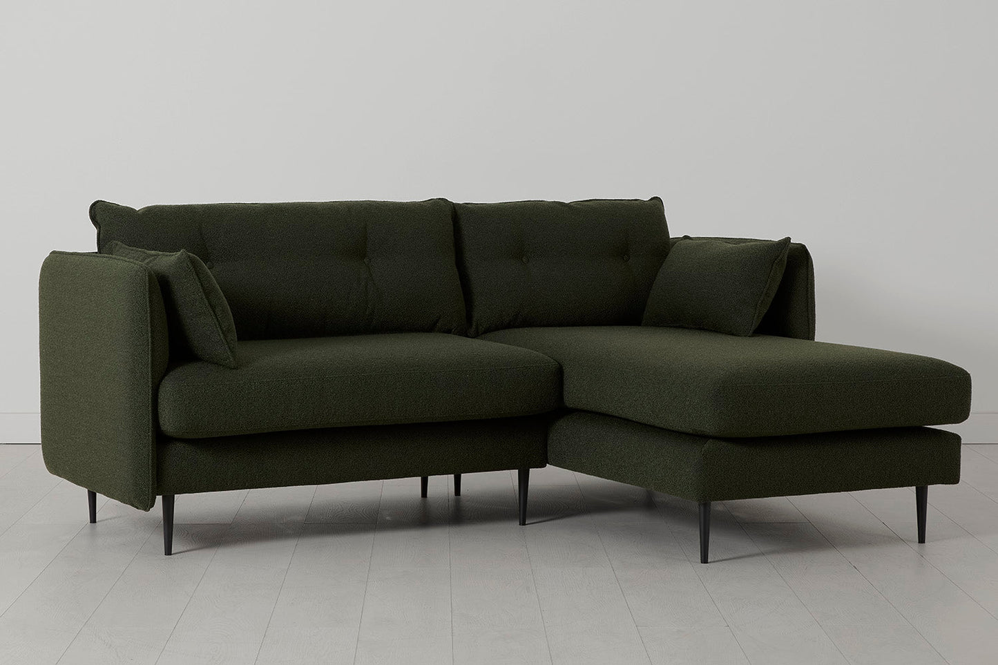 Model 19 Dreisitzer Chaiselongue-Sofa (Rechts), Farngrün