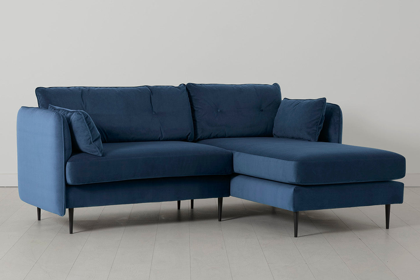 Model 19 Dreisitzer Chaiselongue-Sofa (Rechts), Blaugrün