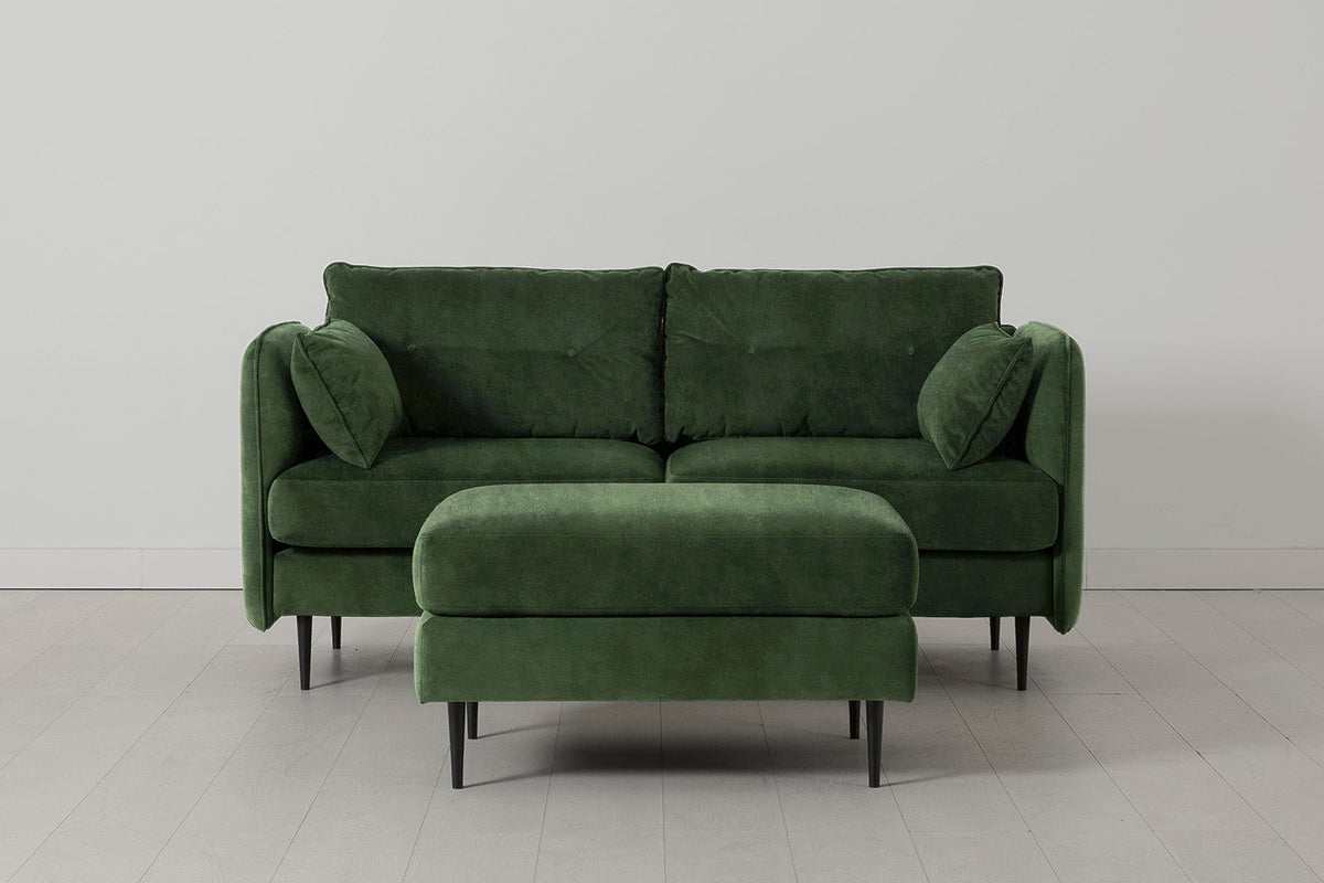 Model 19 2 Seater Sofa with Ottoman - Conifer