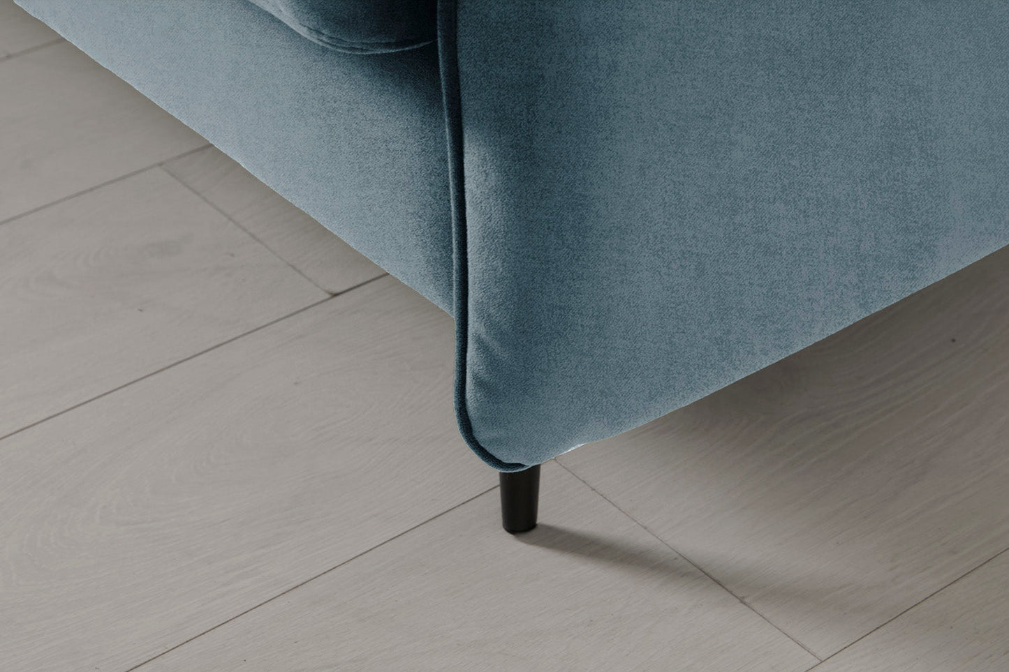 Model 19 Dreisitzer Chaiselongue-Sofa (Rechts), Wasserblau