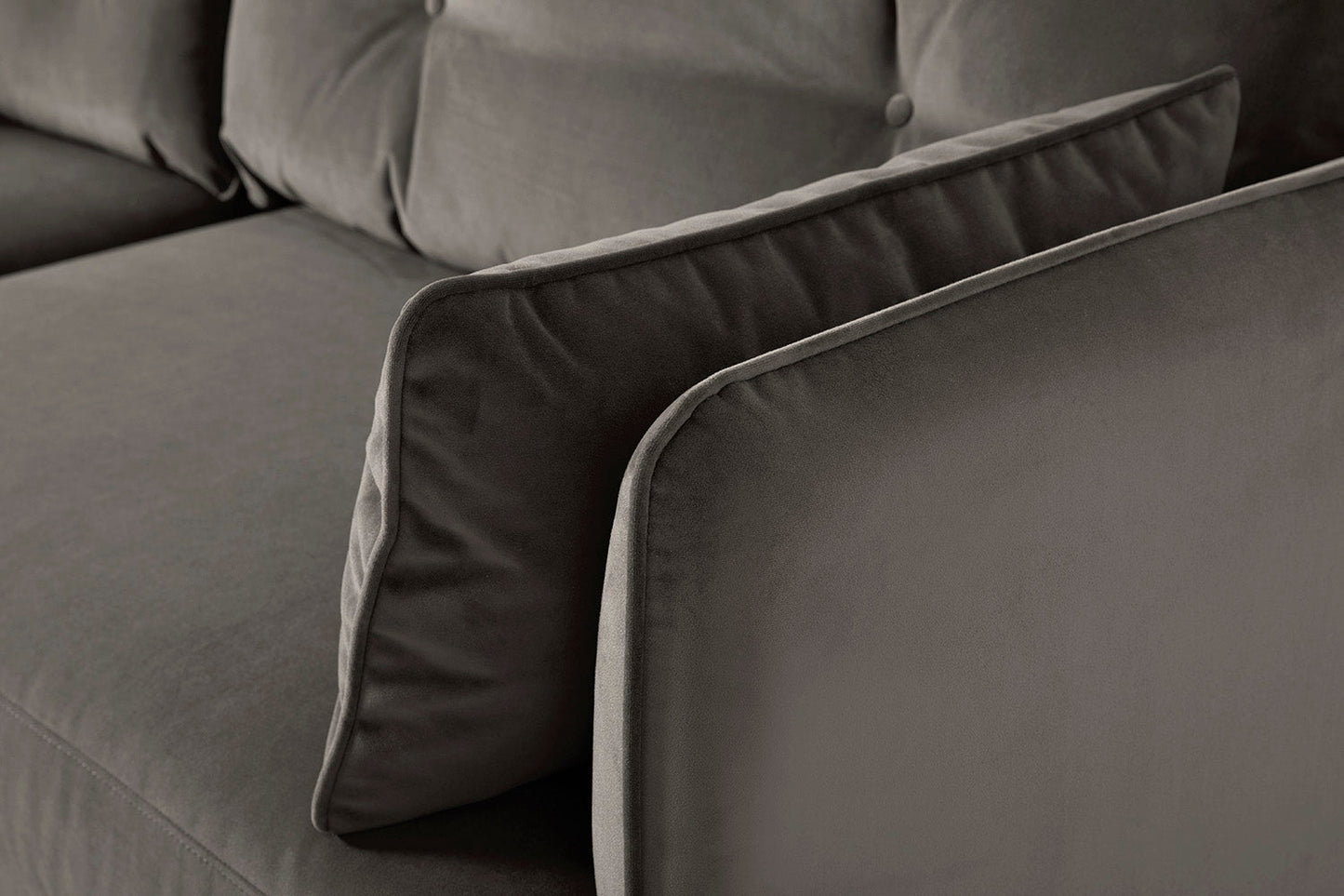 Model 19 Zweisitzer-Sofa mit Polsterhocker, Elefantengrau