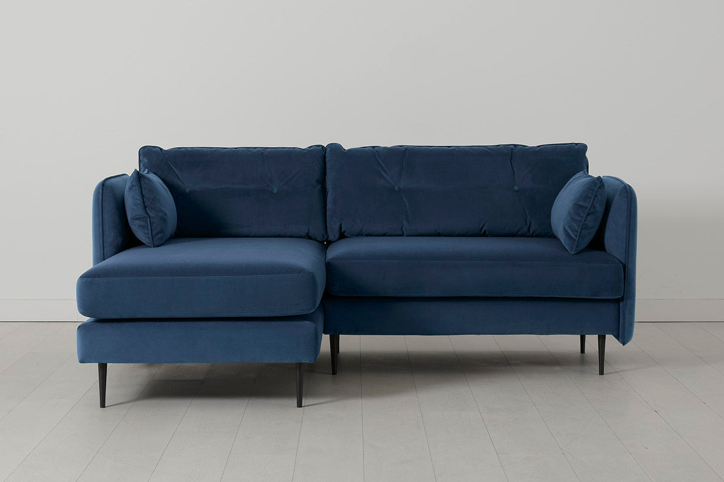 Model 19 Dreisitzer Chaiselongue-Sofa (Links), Blaugrün
