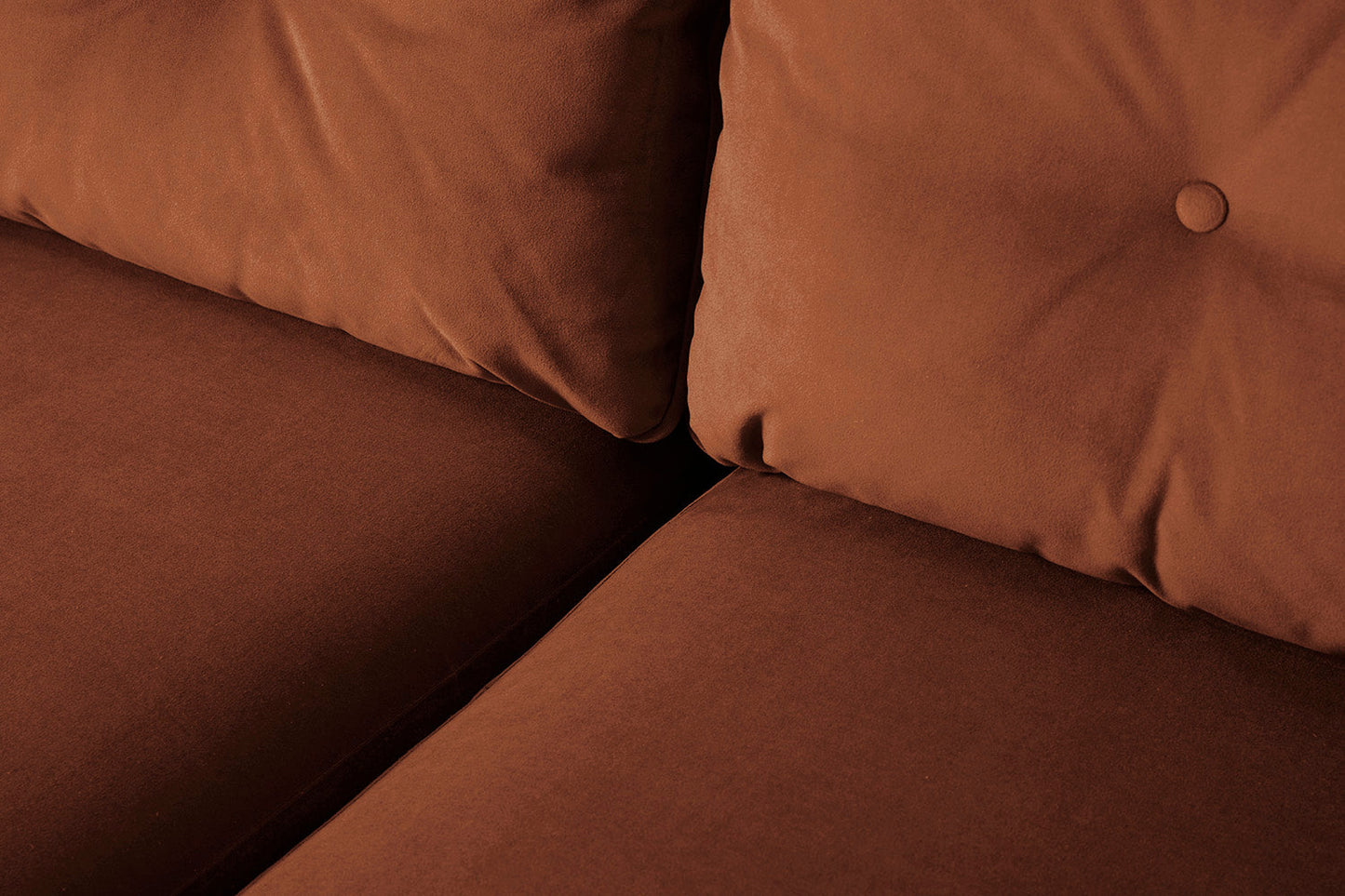 Model 19 Zweisitzer-Sofa mit Polsterhocker, Umbrabraun