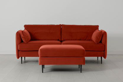 Model 19 3 Seater Sofa with Ottoman, Paprika