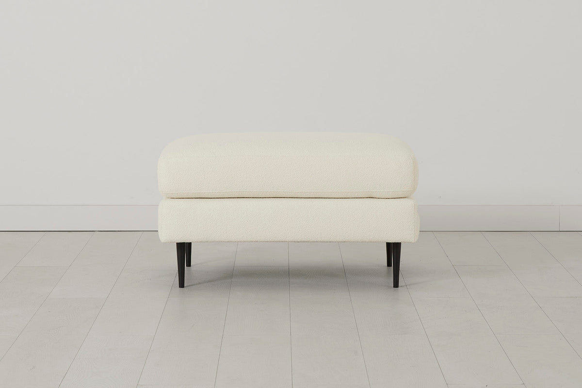 Model 19 Ottoman, Ivory — Front view