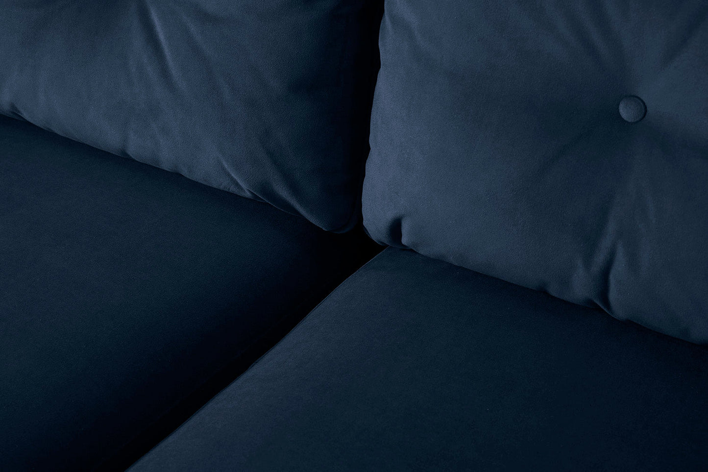 Model 19 Zweisitzer-Sofa mit Polsterhocker, Indigoblau