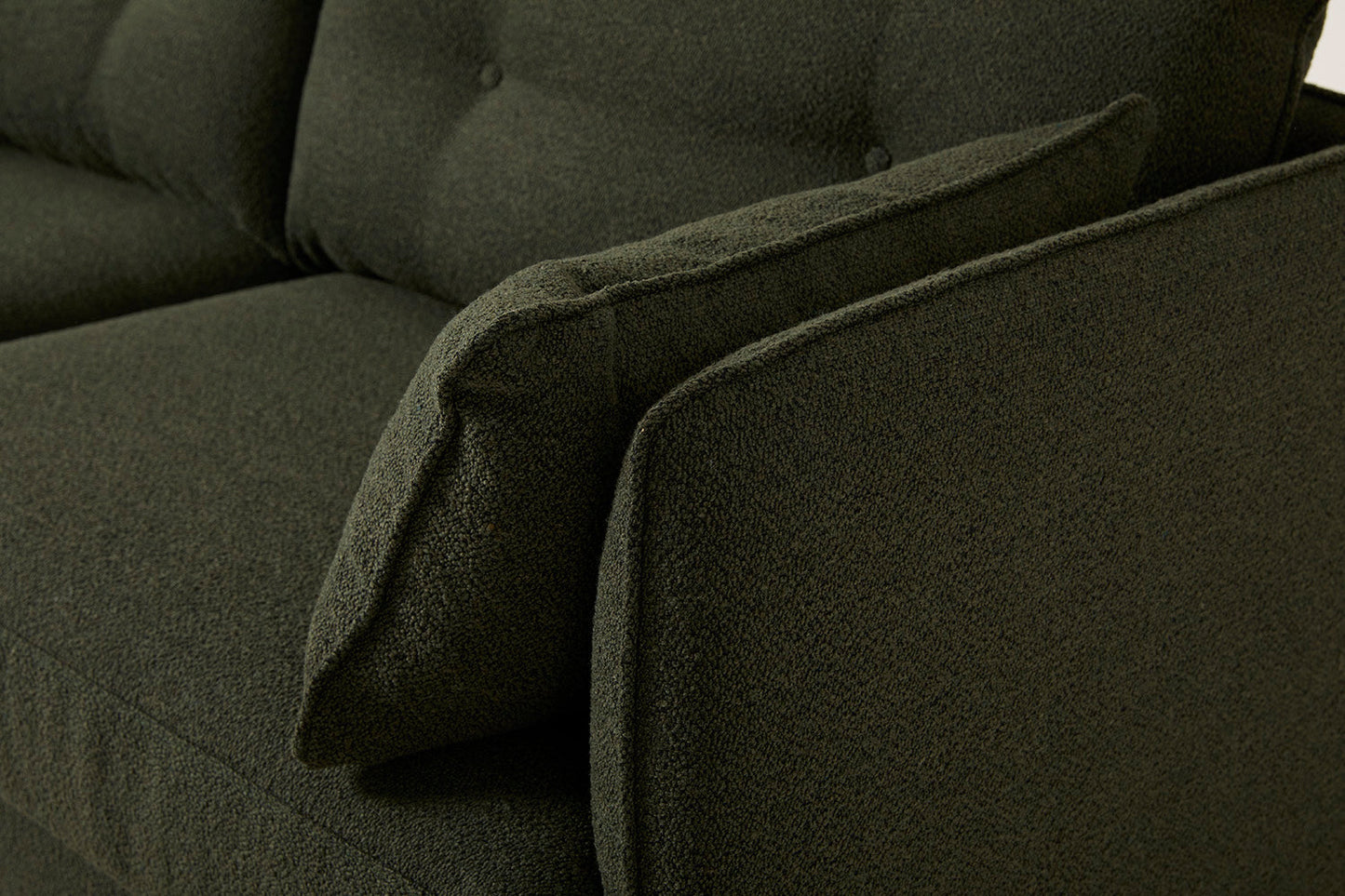 Model 19 Dreisitzer Chaiselongue-Sofa (Links), Farngrün