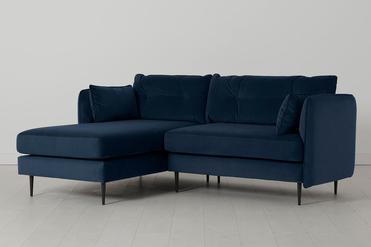 Model 19 Dreisitzer Chaiselongue-Sofa (Links), Indigoblau