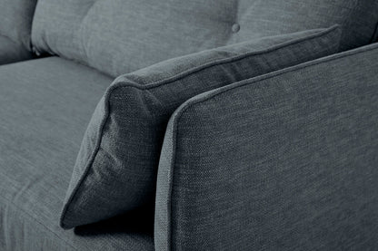 Model 19 3 Seater Left Chaise Sofa, Marine — Arm Detail