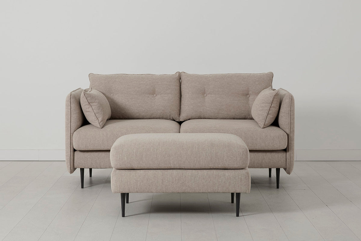 Model 19 2 Seater Sofa with Ottoman - Pumice