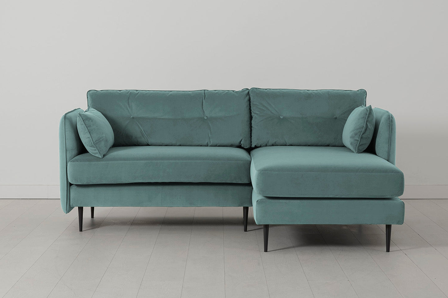 Model 19 Dreisitzer Chaiselongue-Sofa (Rechts), Bergblau