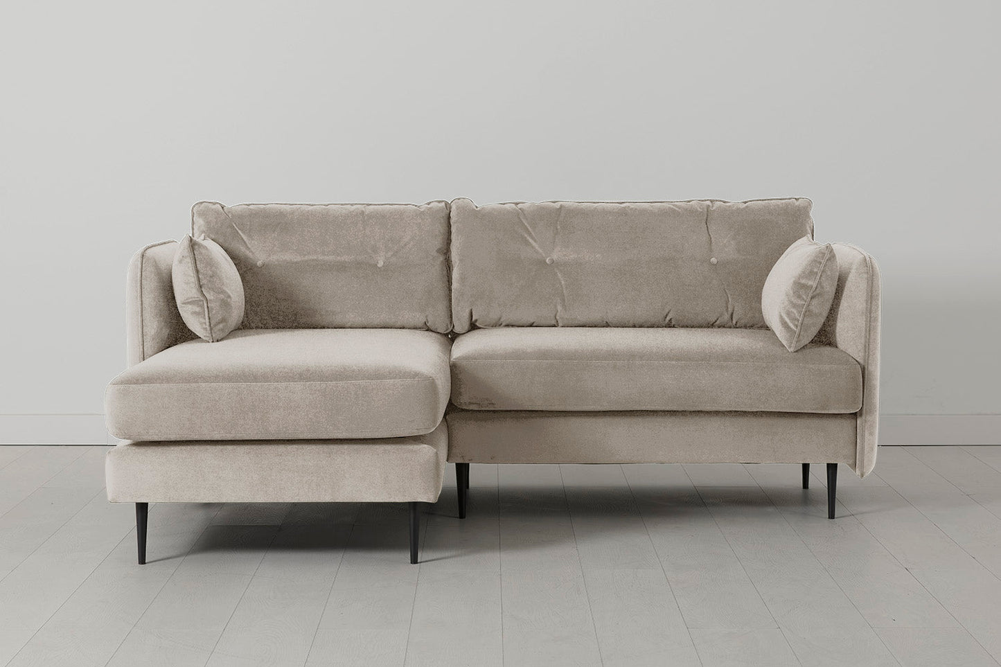 Model 19 Dreisitzer Chaiselongue-Sofa (Links), Kreideweiß