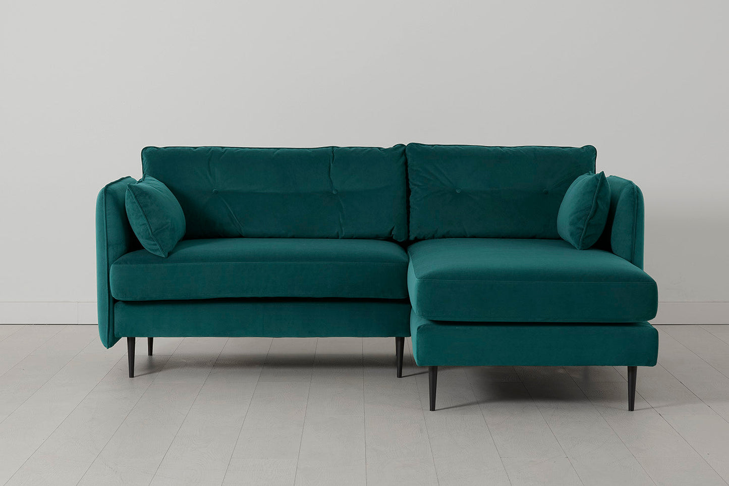 Model 19 Dreisitzer Chaiselongue-Sofa (Rechts), Eisvogelblau