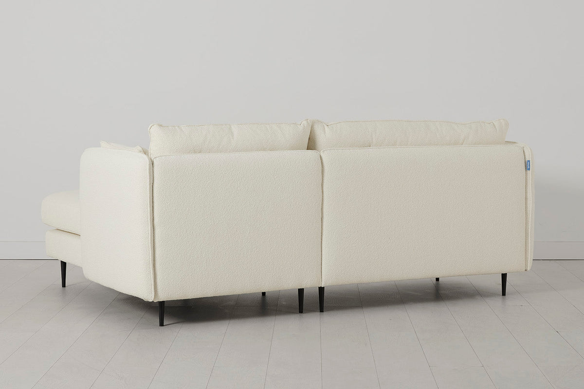 Model 19 3 Seater Right Chaise Sofa, Ivory — rear view