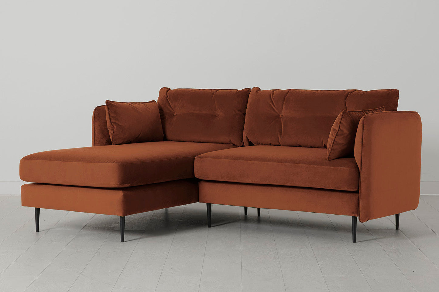 Model 19 Dreisitzer Chaiselongue-Sofa (Links), Umbrabraun