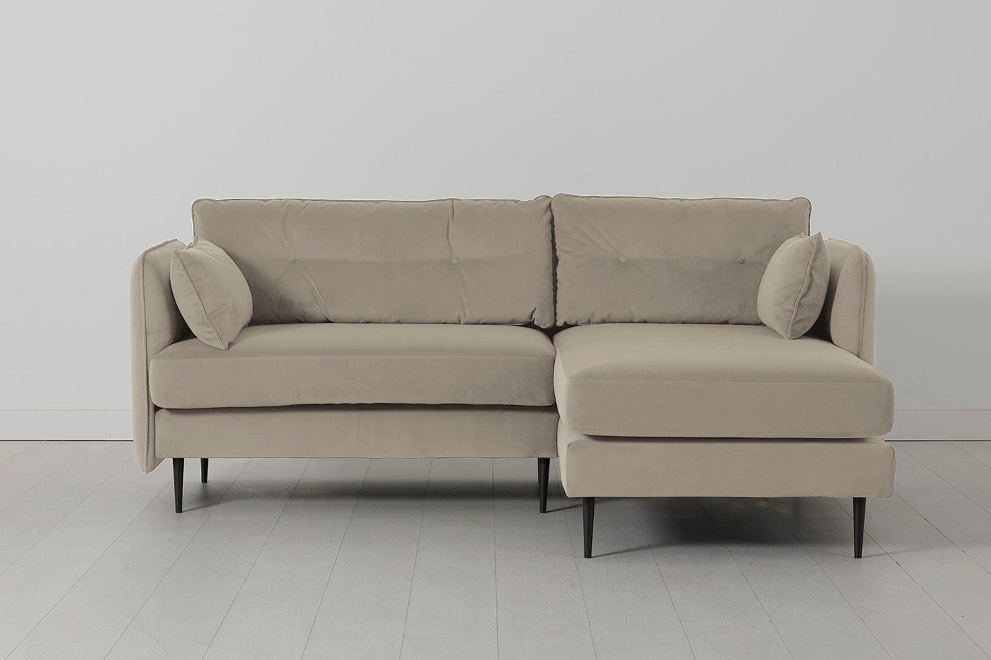 Model 19 Dreisitzer Chaiselongue-Sofa (Rechts), Knochenweiß