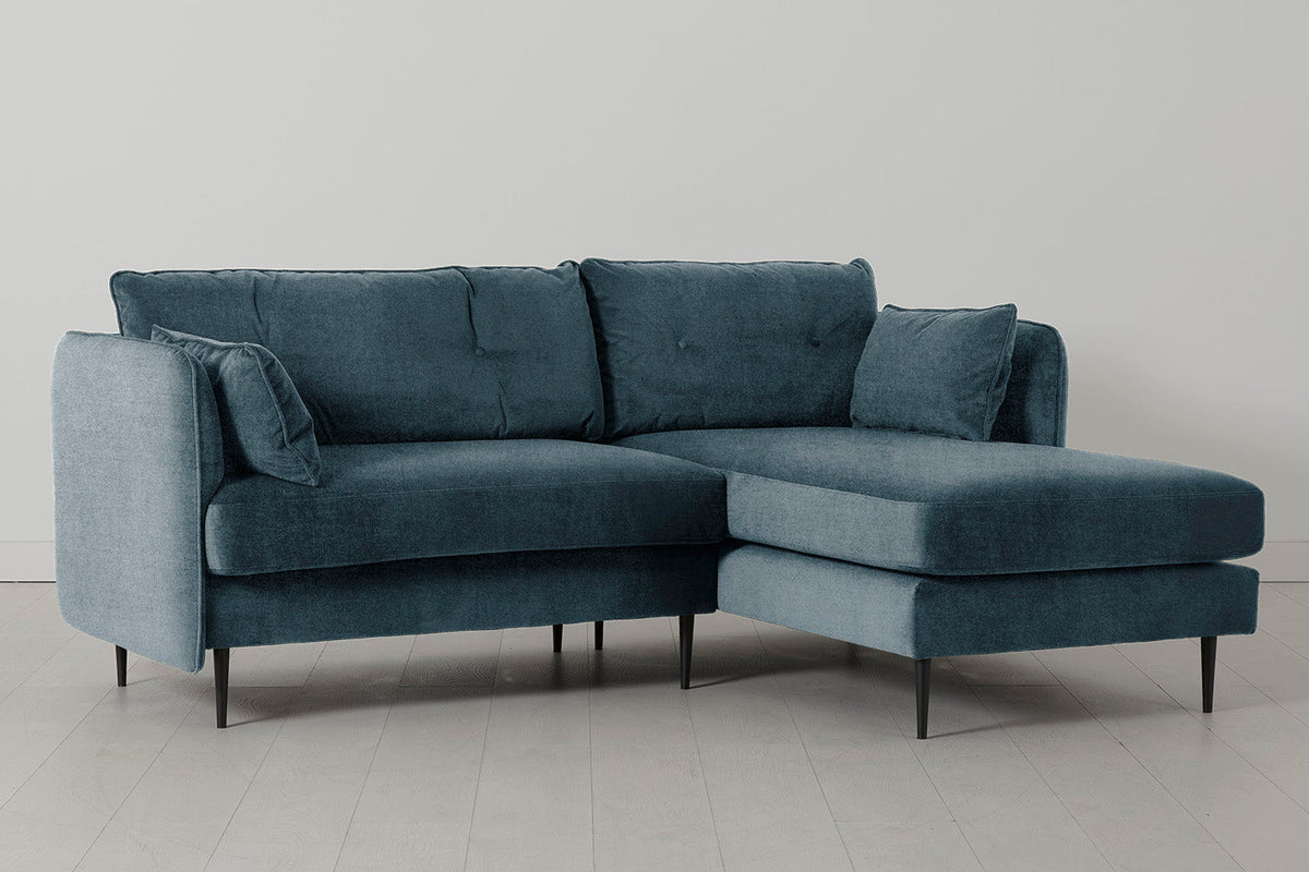 Model 19 3 Seater Right Chaise Sofa, Hydro — Side View