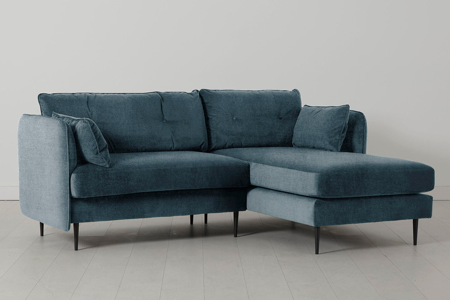 Model 19 Dreisitzer Chaiselongue-Sofa (Rechts), Wasserblau