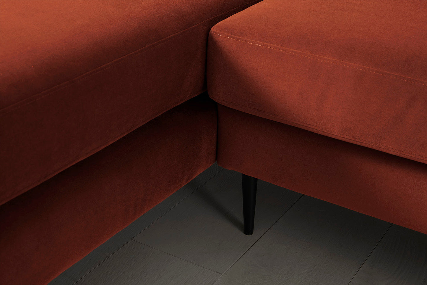 Model 19 3 Seater Left Chaise Sofa, Brick